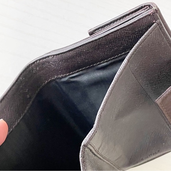 Prada brown nylon triangle logo compact wallet - Picture 7 of 12